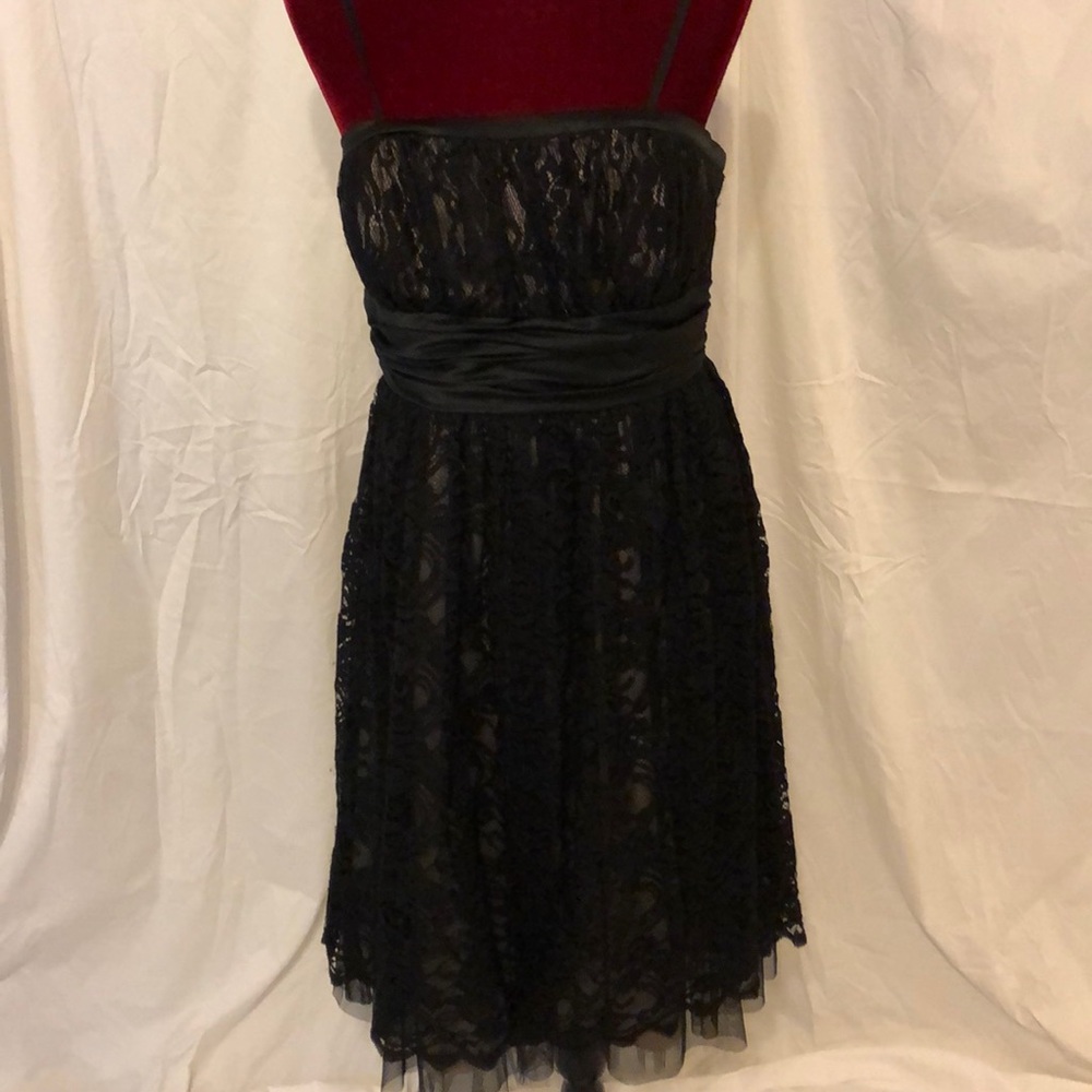 Black lace cocktail dress